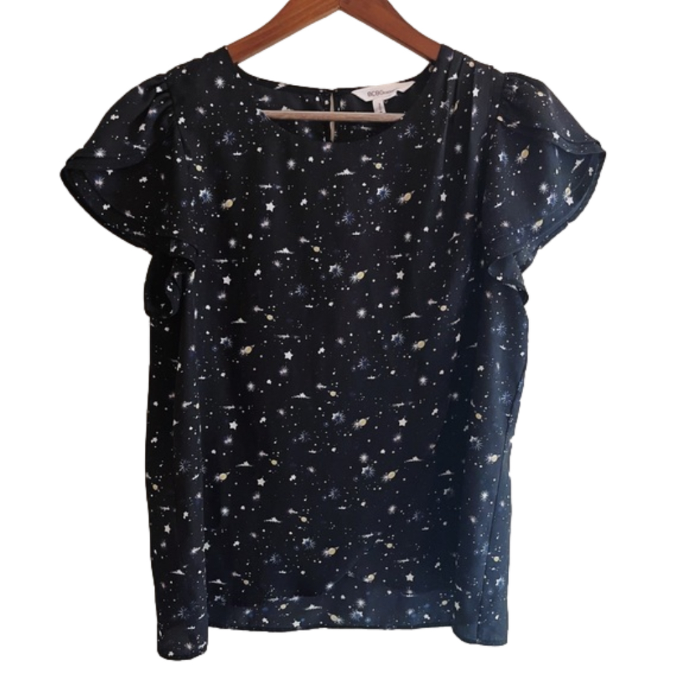 π 2 for $20!! π BCBGeneration Astrological Sun and Stars Blouse - Picture 1 of 9